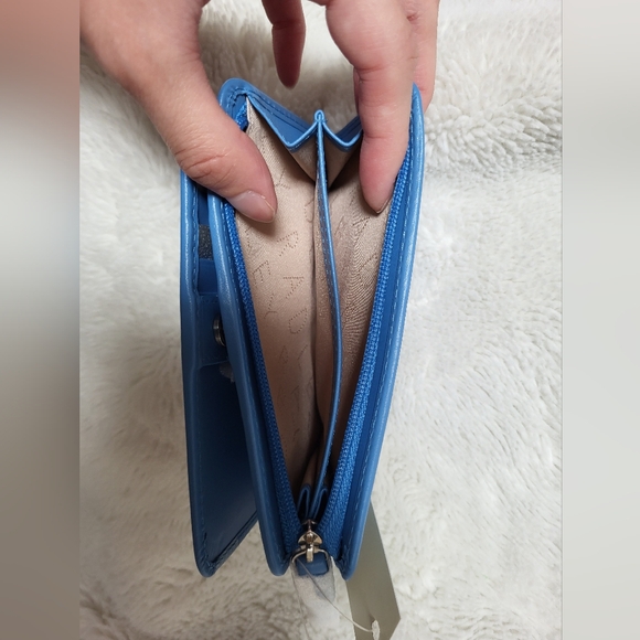 NWT! RADLEY LONDON Blue Leather Diving Board With Dogs Bifold Wallet! - Picture 10 of 13